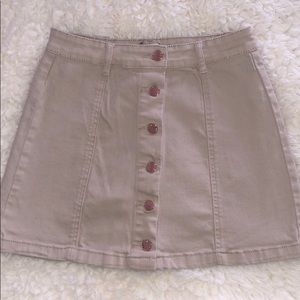 Forever 21 beige skirt with rose gold buttons